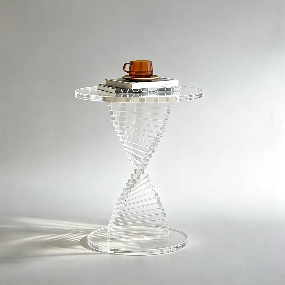 Clear Acrylic Spiral Side Table