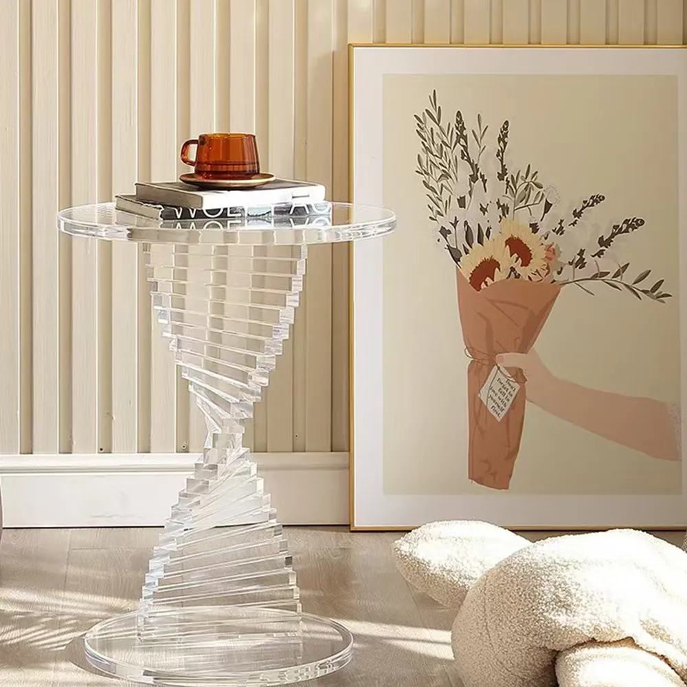 Clear Acrylic Spiral Side Table2