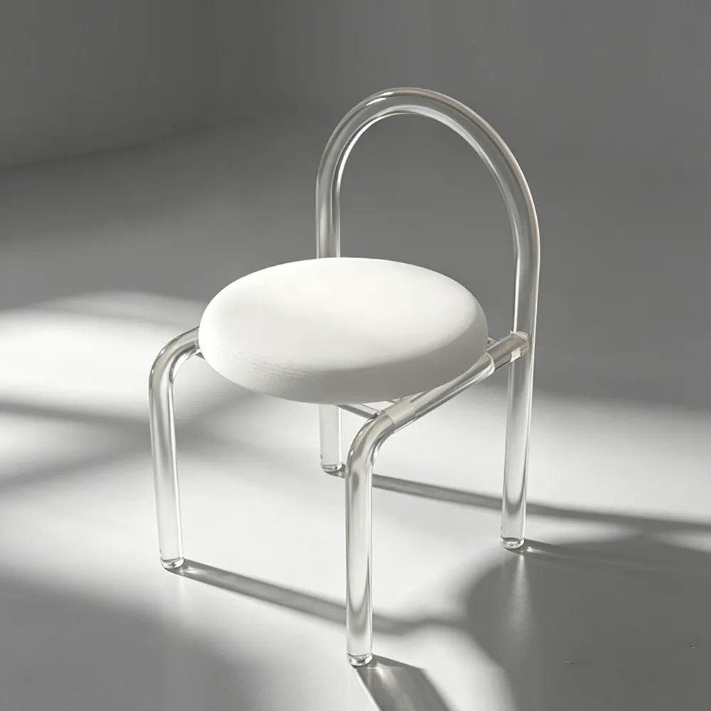 Clear Acrylic Tube Backrest Chair