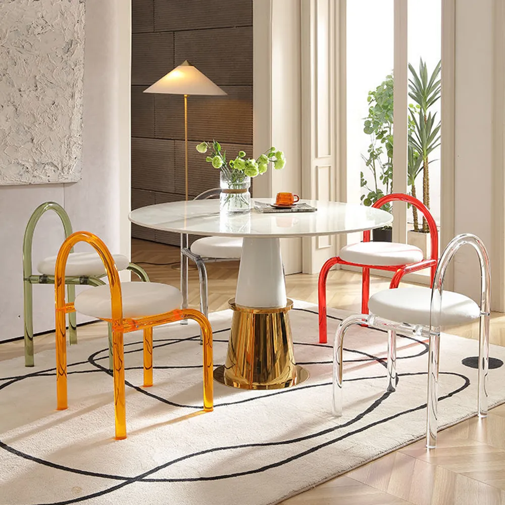 Clear Acrylic Tube Backrest Chair 2