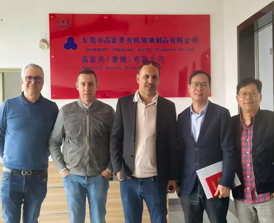 Hospitality of German clients for customized acrylic project procurement.