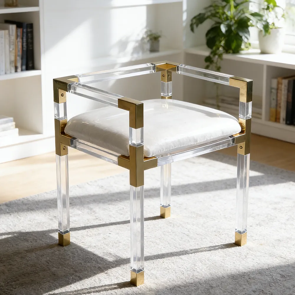 Luxury Acrylic & Gold Accent Chair2