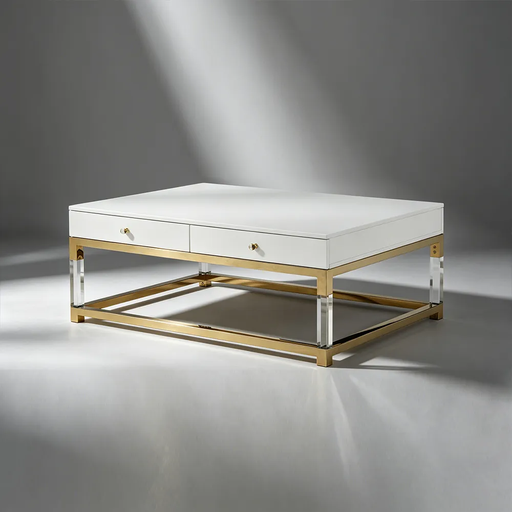 Luxury Acrylic & Gold Coffee Table