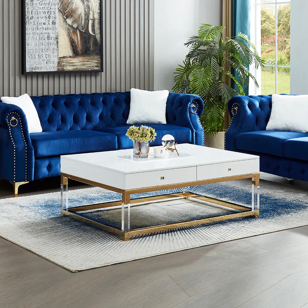 Luxury Acrylic & Gold Coffee Table2