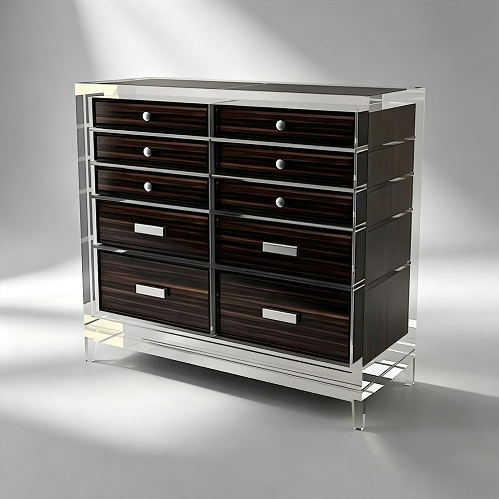 Clear Acrylic Side Cabinet