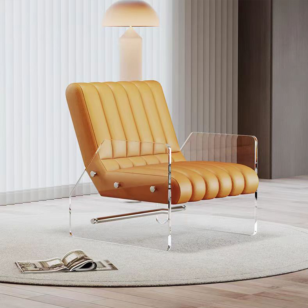 Leather Acrylic Armchair