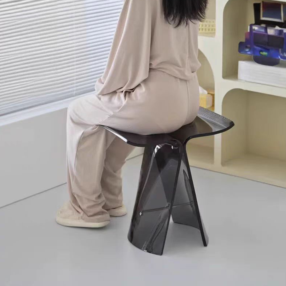 Smoke Grey Acrylic Butterfly Stool