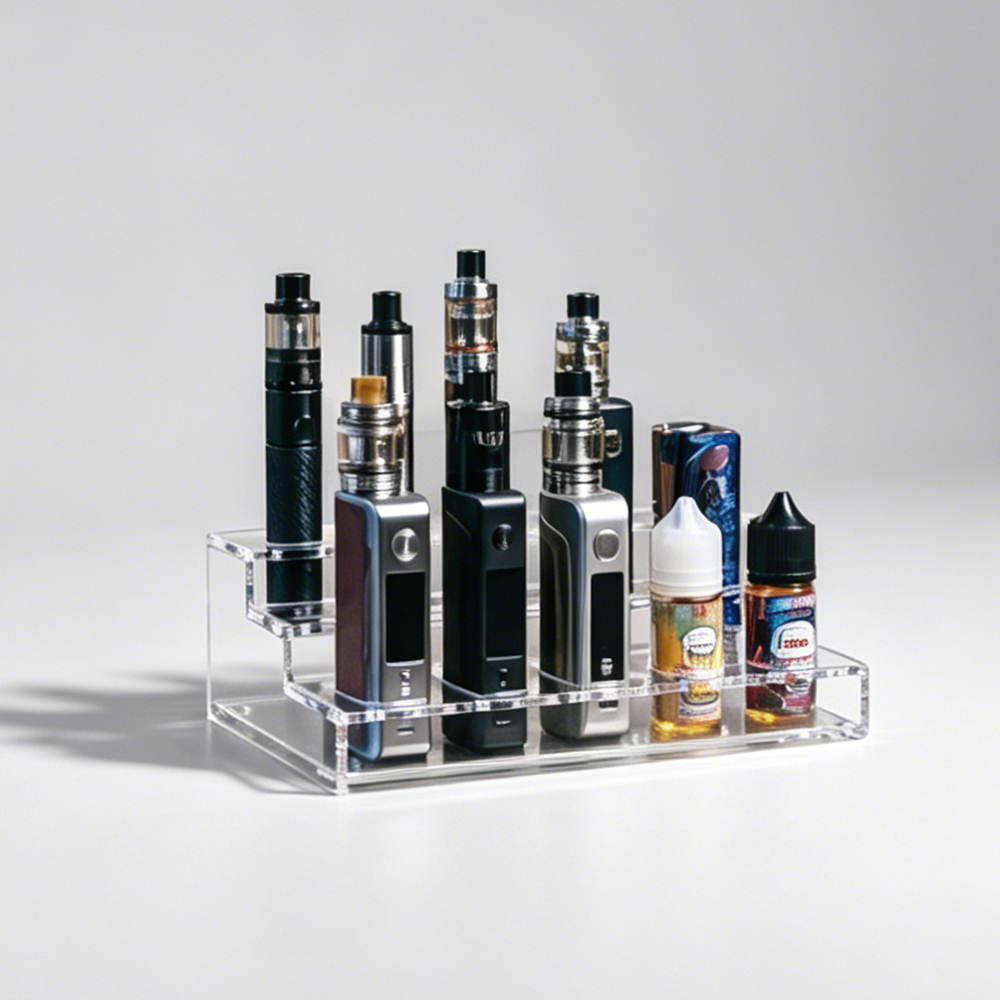 2-Tier Clear Acrylic Vape Display Stand | Wholesale E-Cig & E-Liquid Organizer