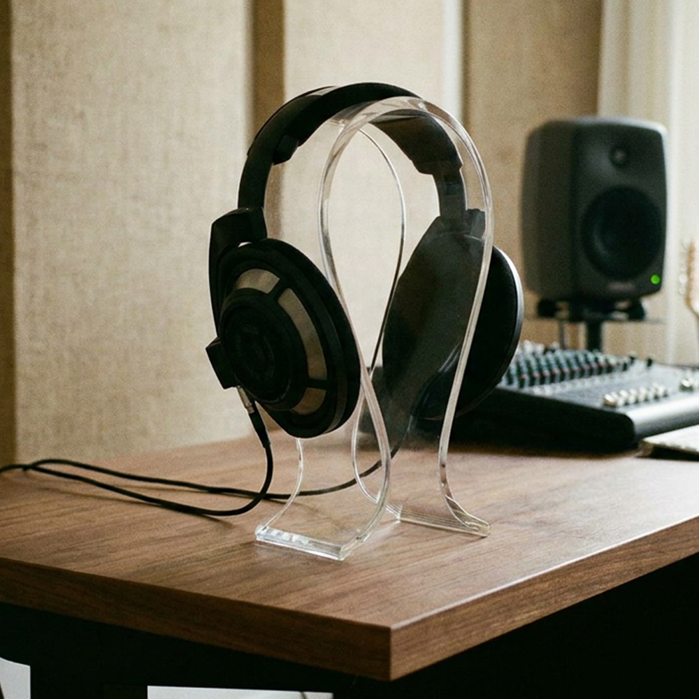 Clear Acrylic Headphone Stand | Custom Wholesale Gaming Headset Holder