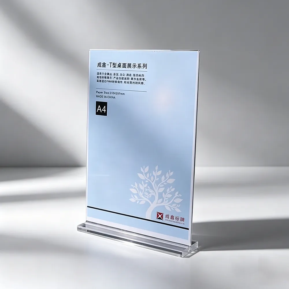 A4 Acrylic T-Shaped Table Tent Stand Menu & Price List Holder