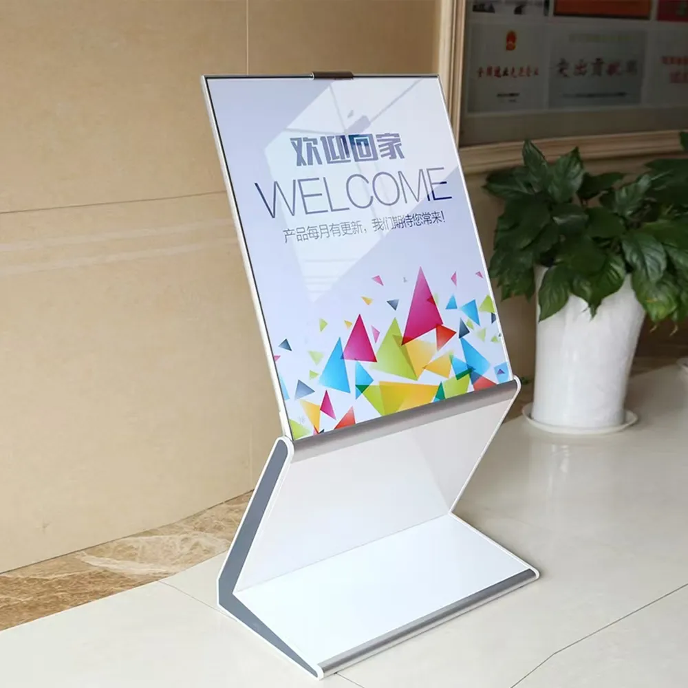 Acrylic Floor Standing Sign Holder Lobby Welcome & Directional Display Stand