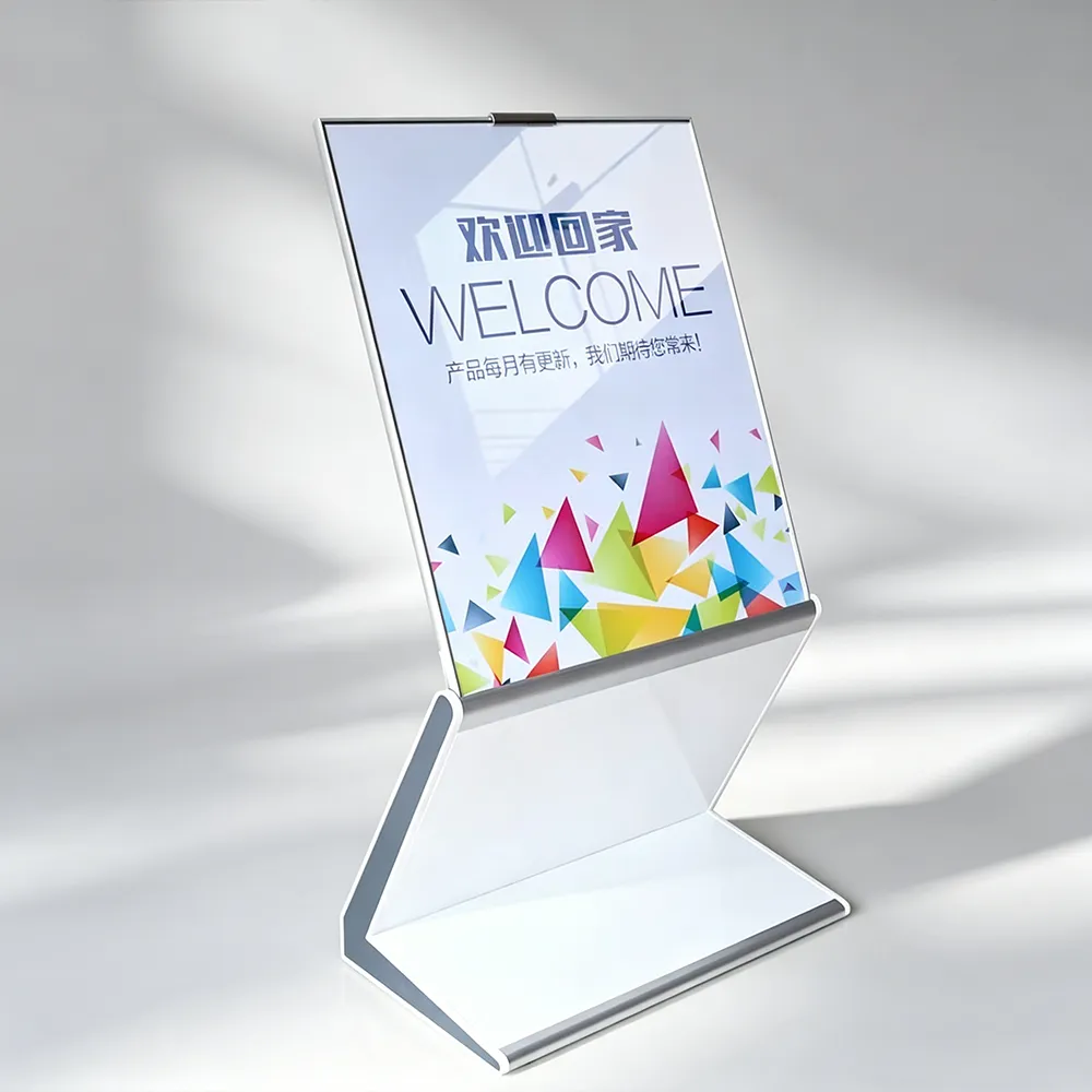 Acrylic Floor Standing Sign Holder Lobby Welcome & Directional Display Stand.