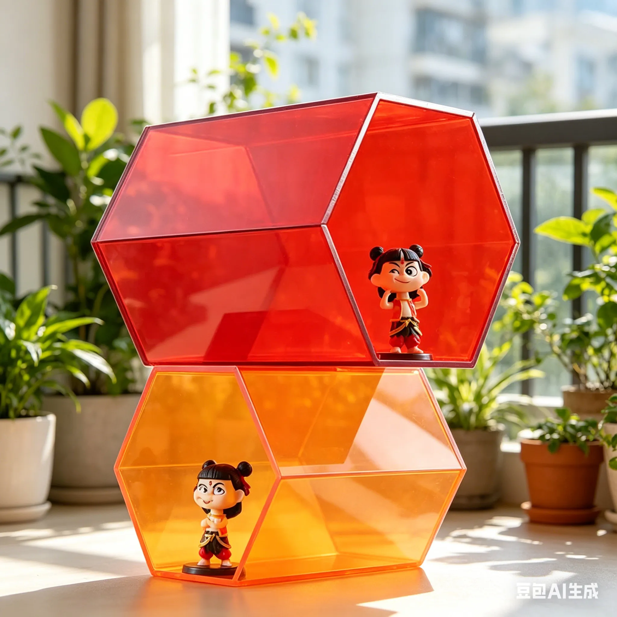 Acrylic Hexagon Display Box Modular Collectible Shelf