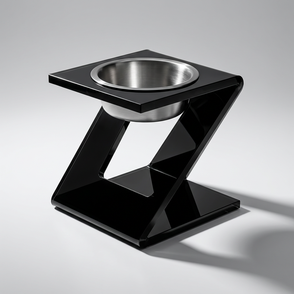Architectural_Z-Shaped_Black_Acrylic_Pet_Bowl_Studio