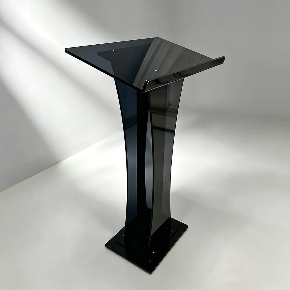 Black Acrylic Lectern Modern Podium for Conferences & Events