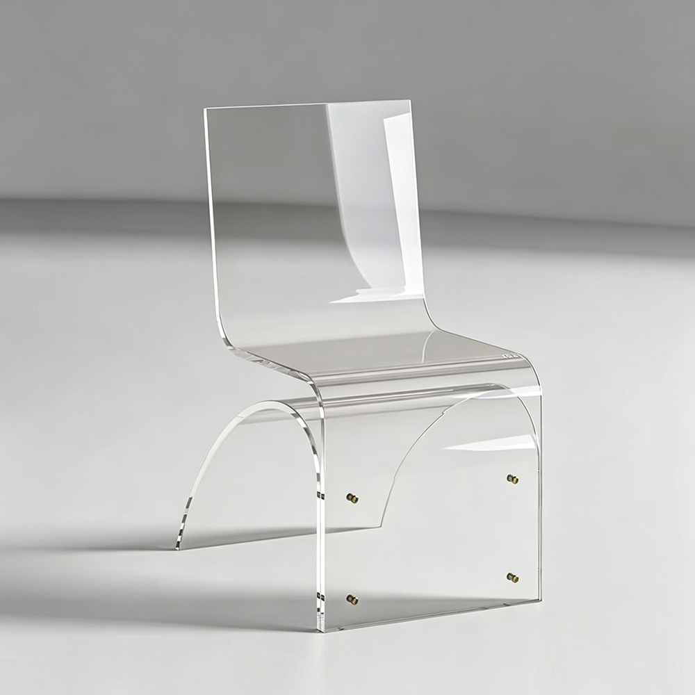 Clear Acrylic Ghost Dining Chair Modern Minimalist S-Shaped Acrylic Chair, Factory Custom Wholesale