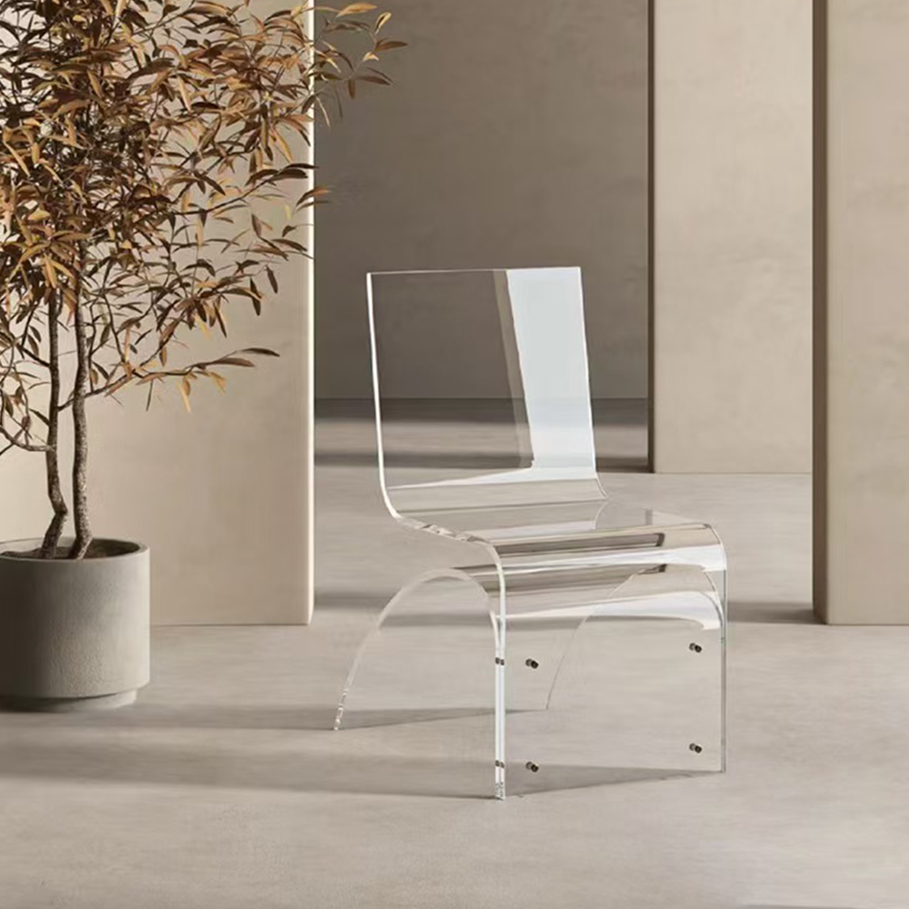 Clear Acrylic Ghost Dining Chair Modern Minimalist S-Shaped Acrylic Chair, Factory Custom Wholesale…
