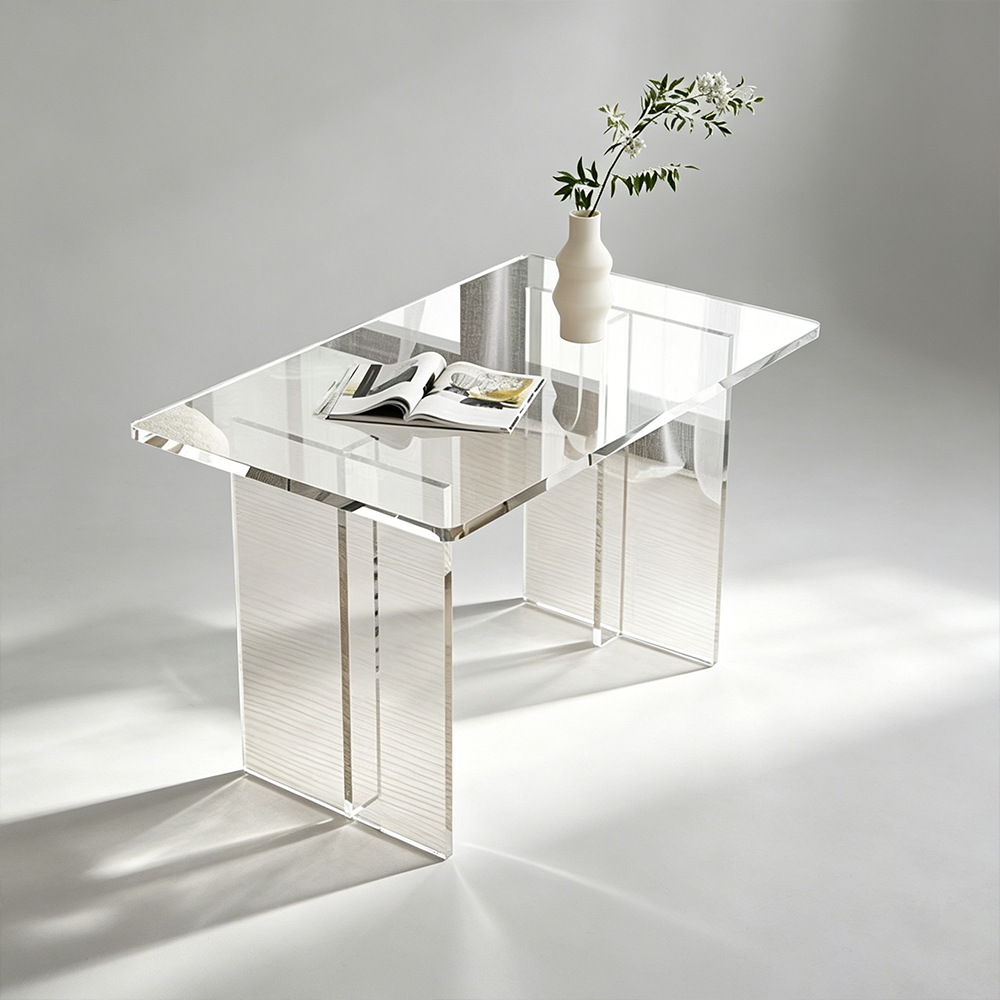 Clear Acrylic Rectangular Dining Table