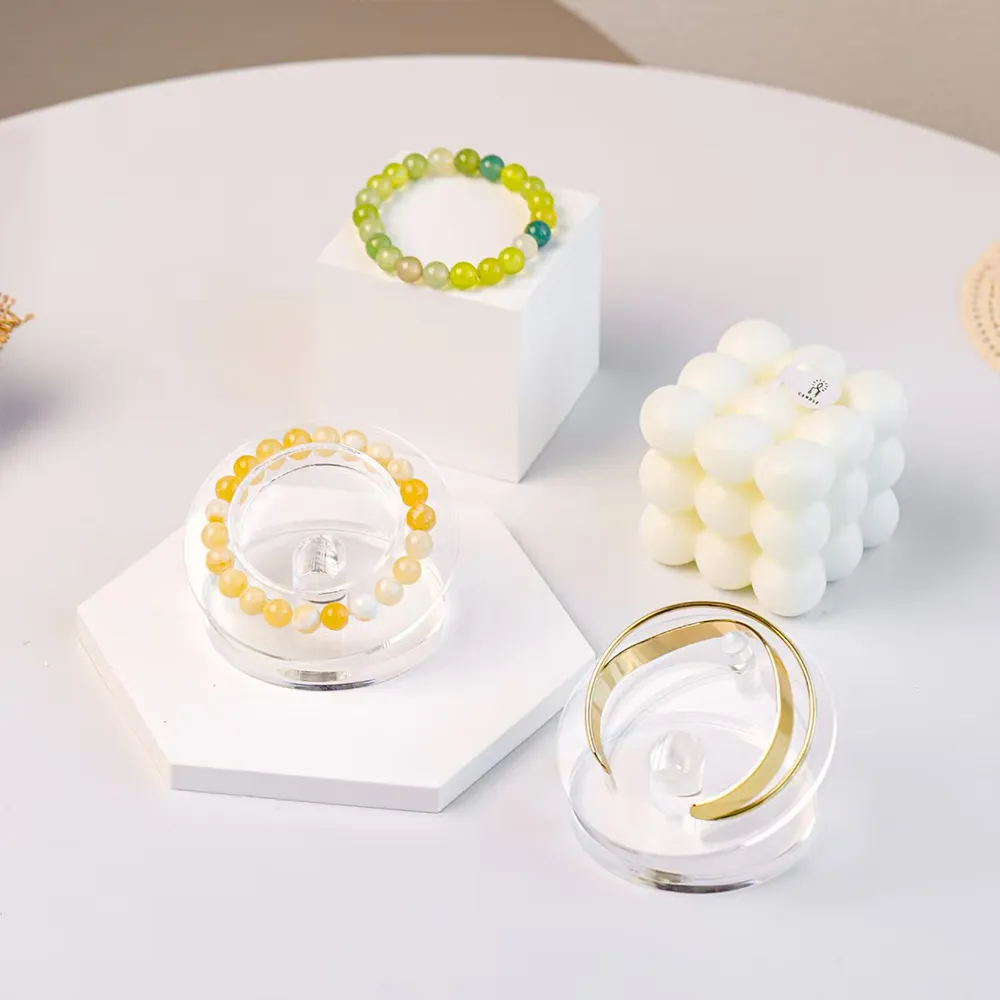 Clear Acrylic Round Bracelet & Bangle Display Stand Jewelry Holder.