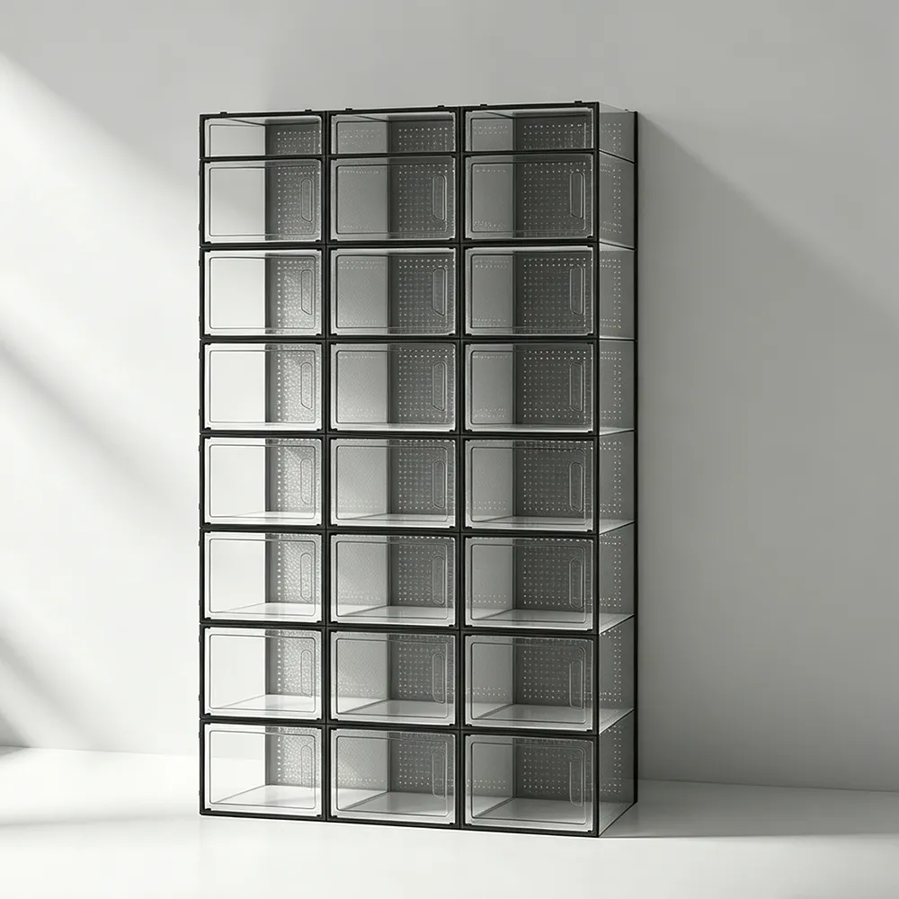 Clear Acrylic Stackable Shoe Boxes Large Capacity Dust-Proof Shoe Storage Organizer