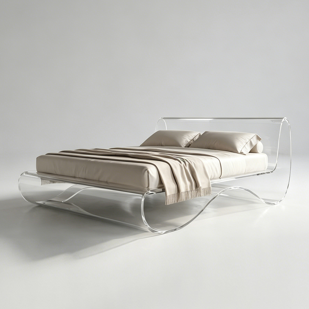 Curved_Waves_Acrylic_Bed_Art_Gallery_Loft..
