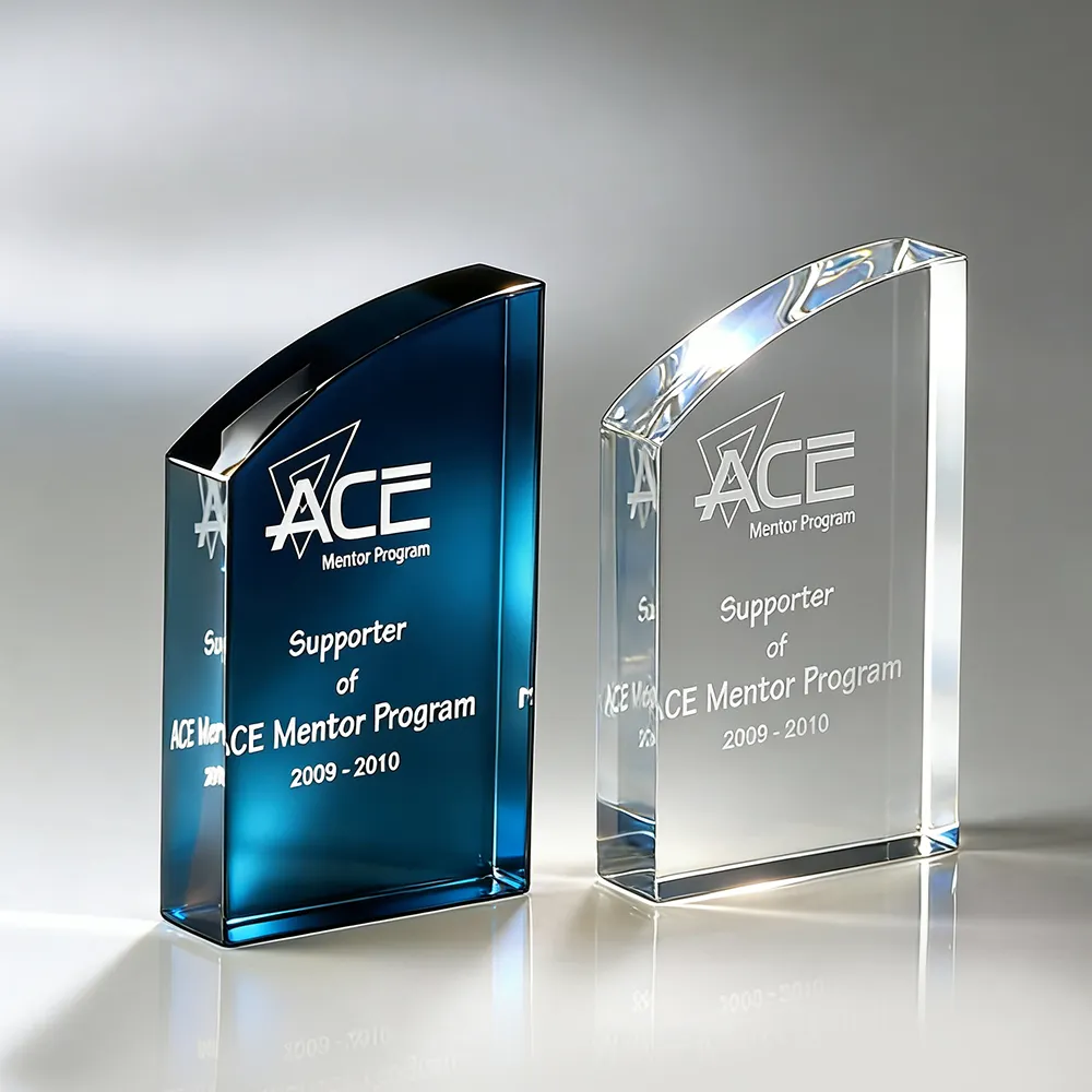 Custom Acrylic Curved Plaque Corporate Award & Recognition Trophy