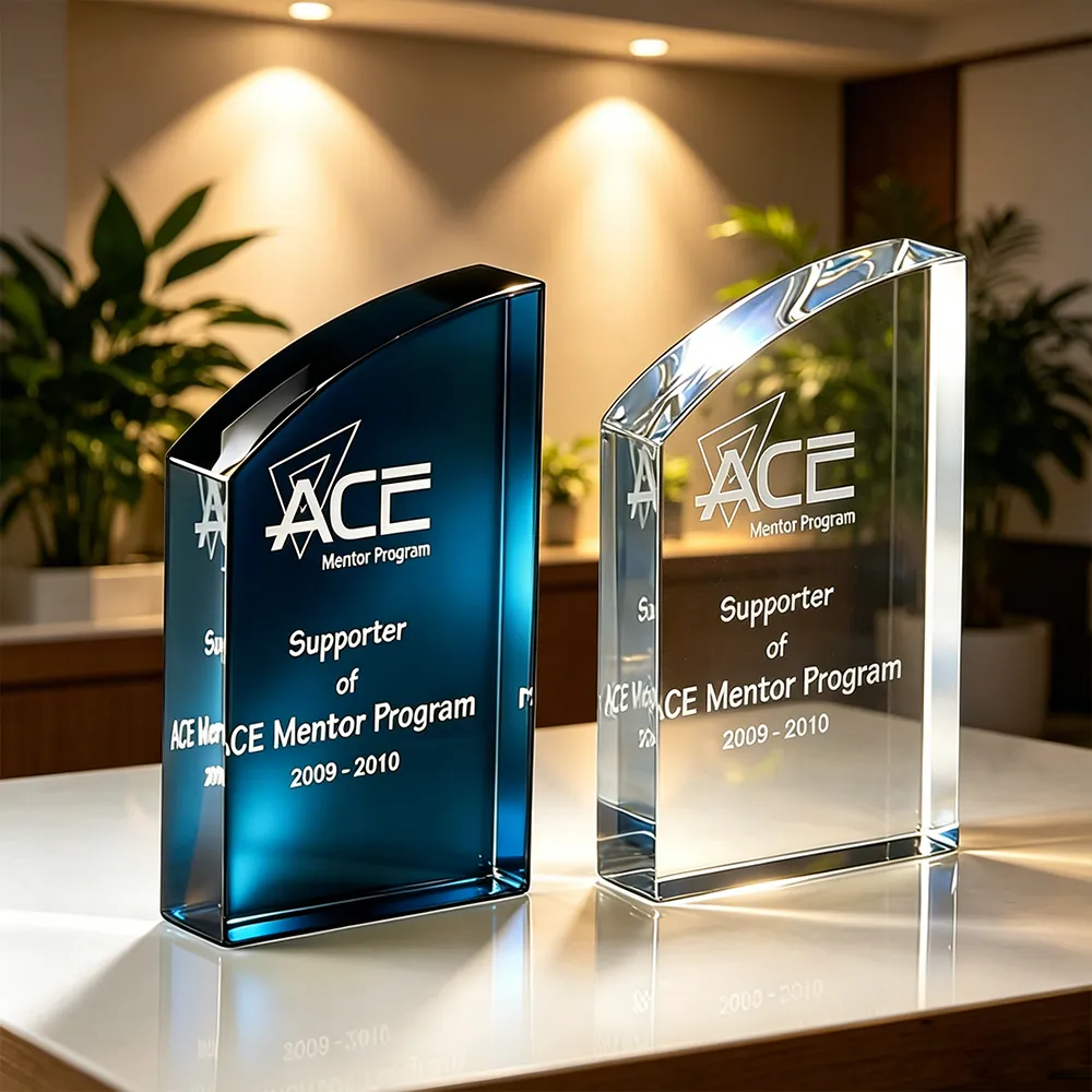 Custom Acrylic Curved Plaque Corporate Award & Recognition Trophy.