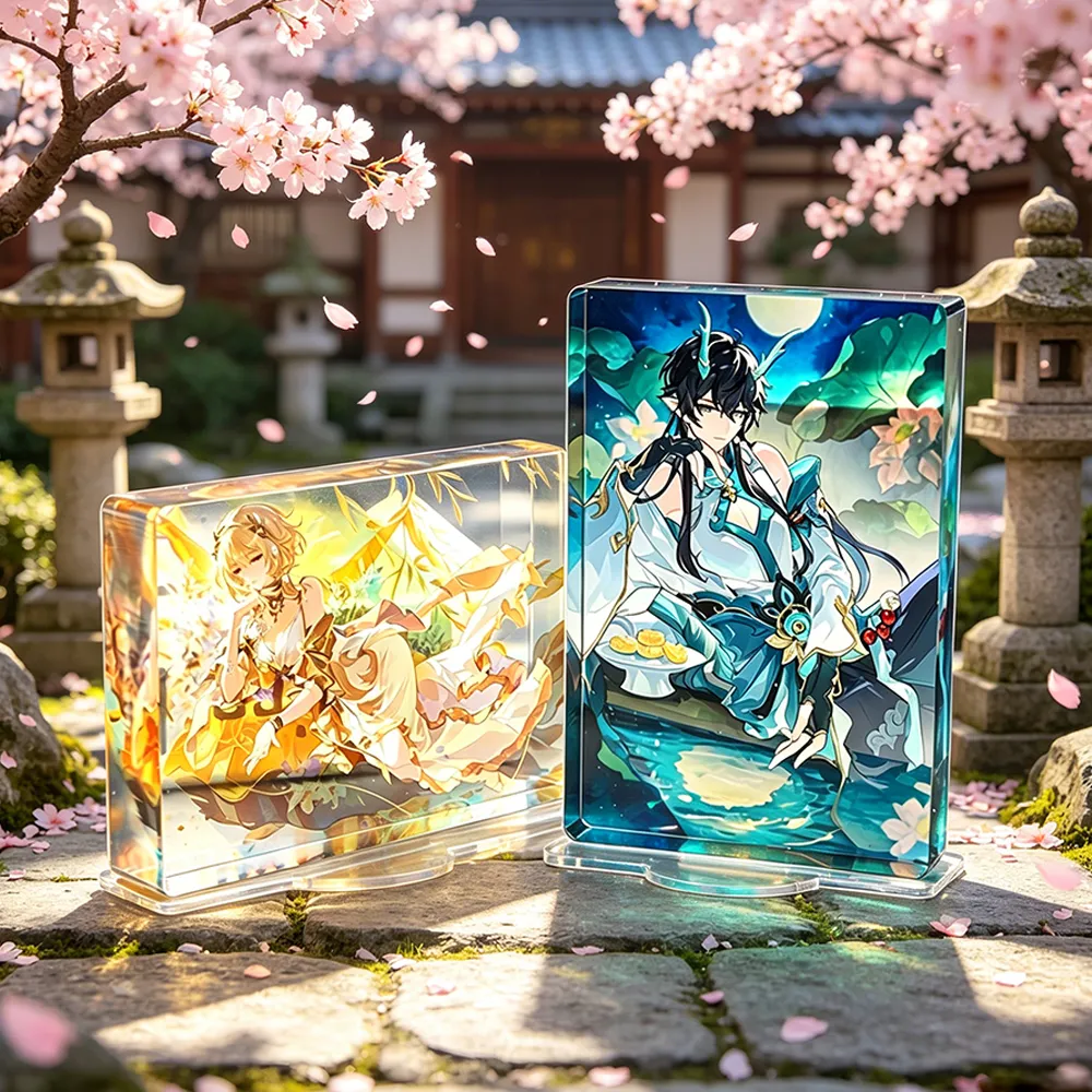 Custom Printed Acrylic Block Standee Anime Art Crystal-like Display Decor.