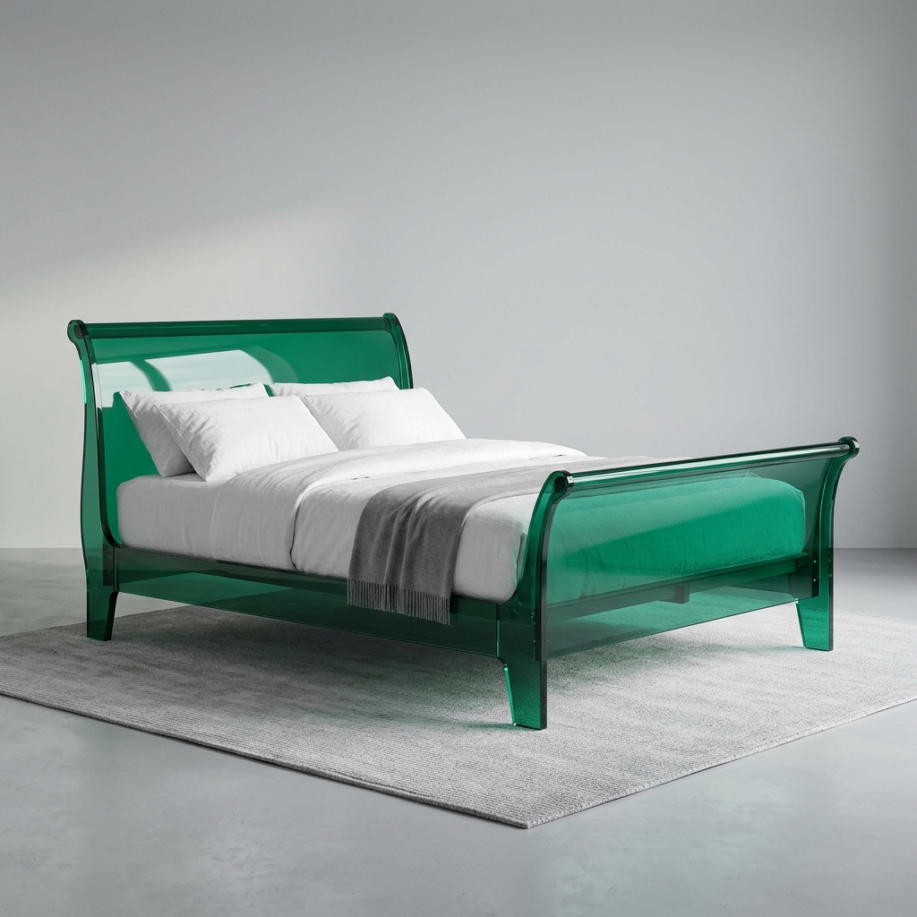 Emerald_Green_Sleigh_Acrylic_Bed_Studio