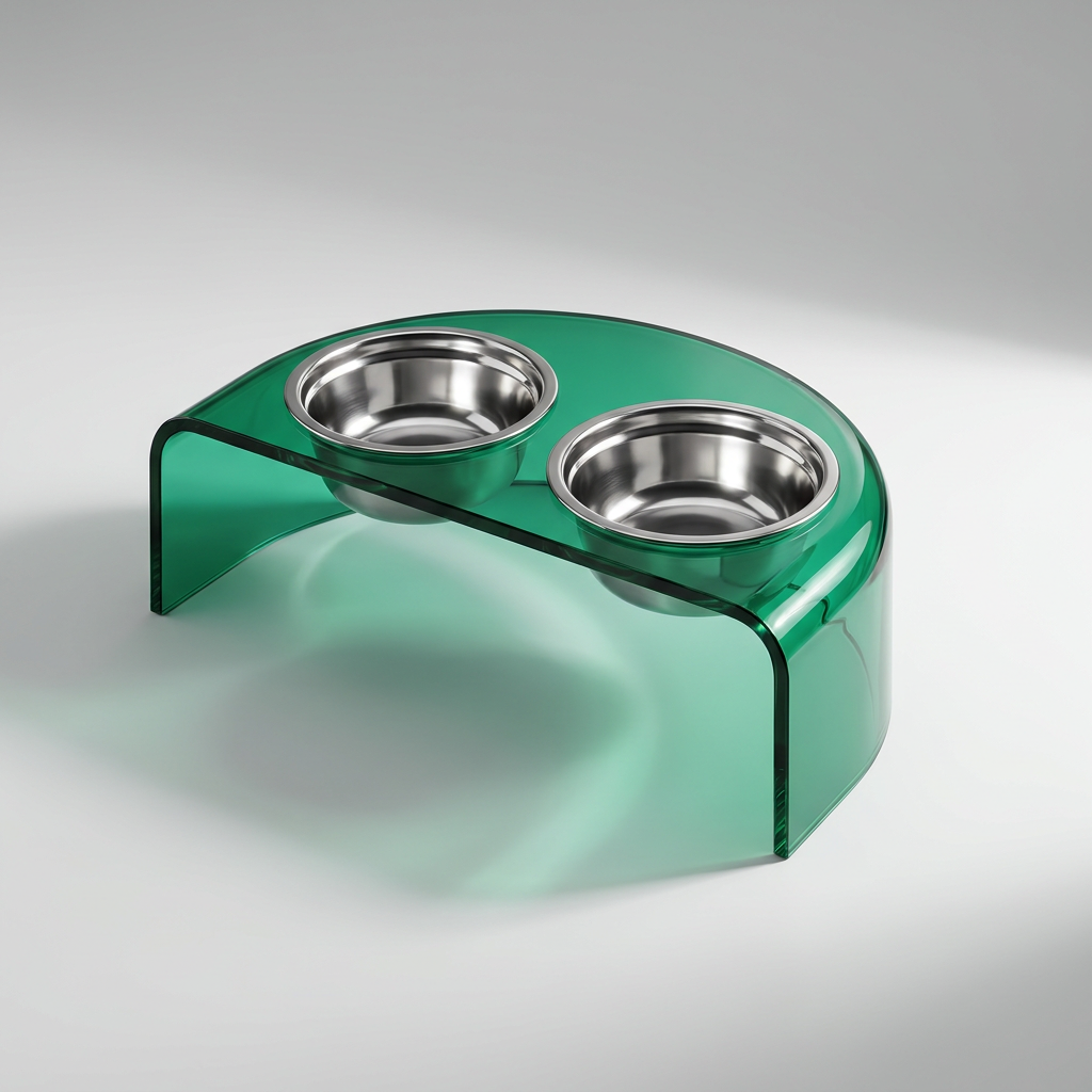 Emerald_Green_Translucent_Acrylic_Pet_Bowl_Studio