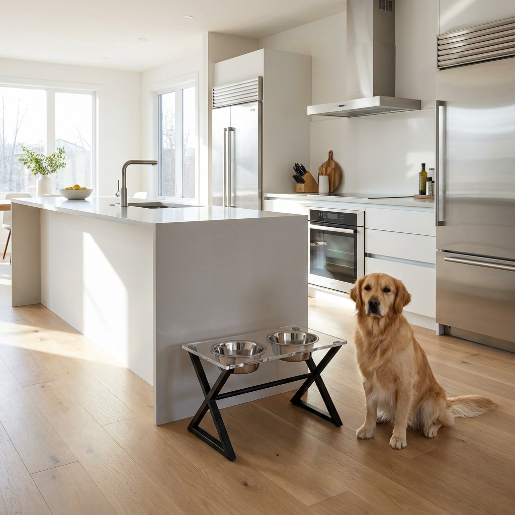 Industrial_Clear_Acrylic_Metal_Frame_Pet_Bowl_Lifestyle