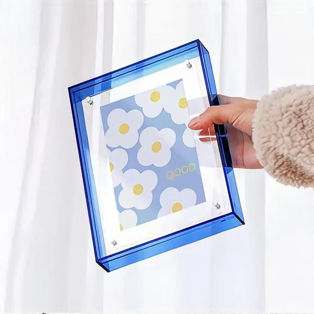 Klein Blue Acrylic Photo Frame Double-Layer Floating Display