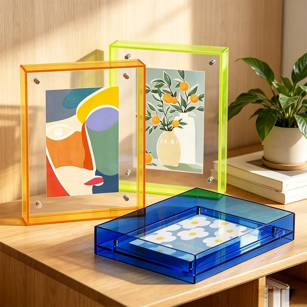 Klein Blue Acrylic Photo Frame Double-Layer Floating Display.