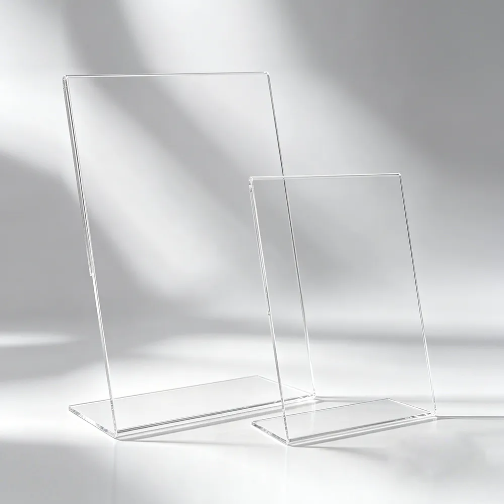 L-shaped Acrylic Table Tent Stand Clear Menu & Price Card Holder
