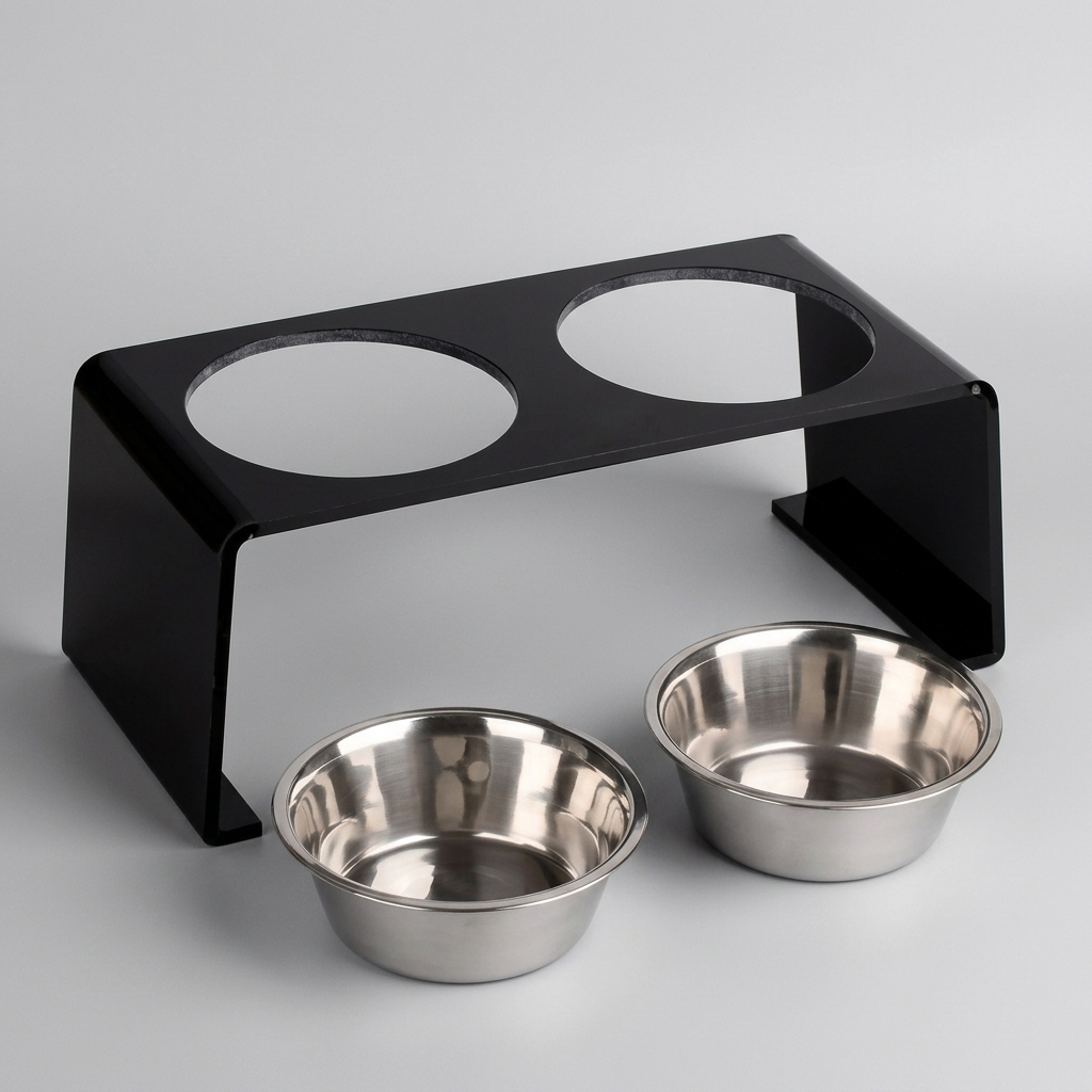 Minimalist_Black_Acrylic_Double_Pet_Bowl_Studio