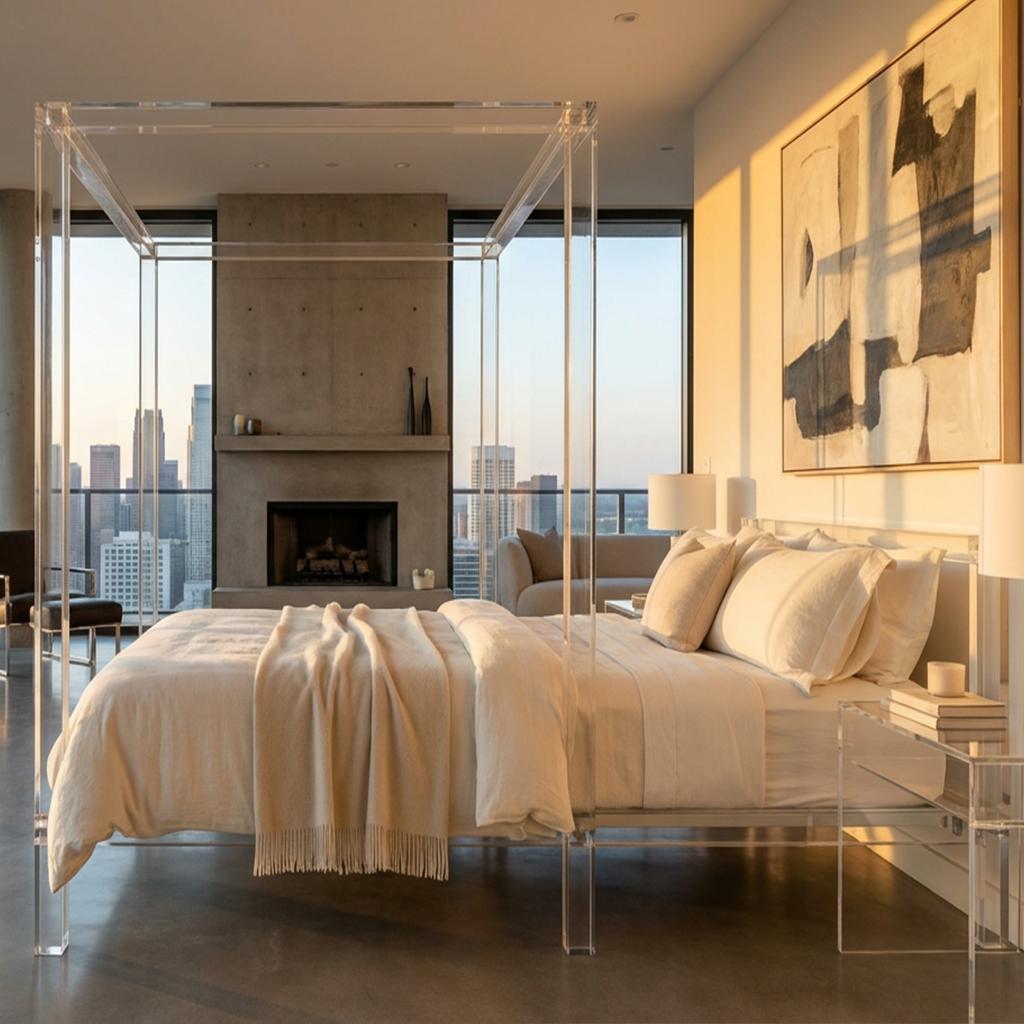 Modern_Minimalist_Acrylic_Poster_Bed_Penthouse.