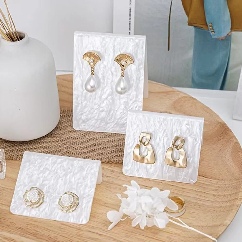Pearlescent Acrylic Earring Display Stand Luxury Jewelry Holder.