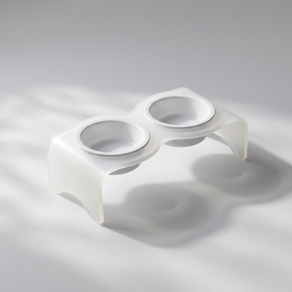 Sculptural_Milky_White_Acrylic_Wave_Pet_Bowl_Studio