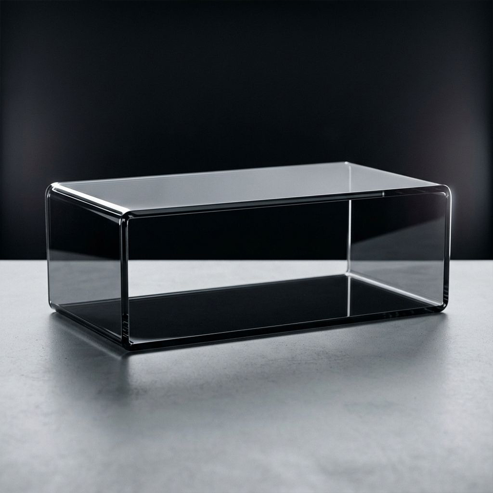 Amber Orange Rounded Corner Hollow Acrylic Display Stand