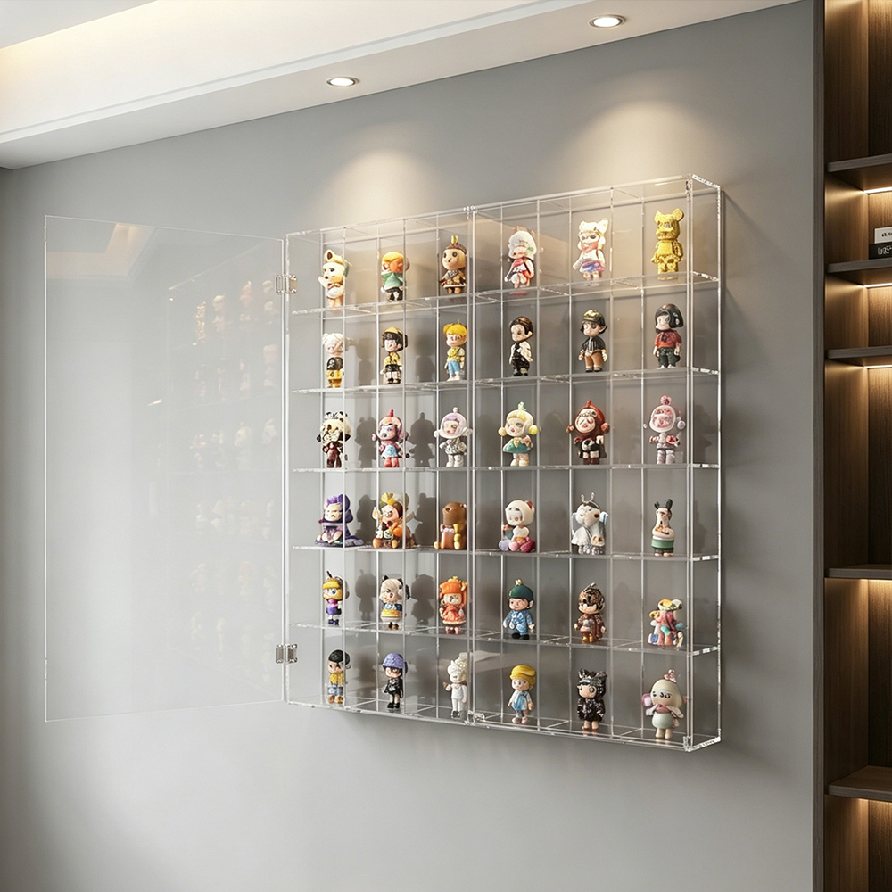 Clear Acrylic Wall Mounted Blind Box Display Cabinet