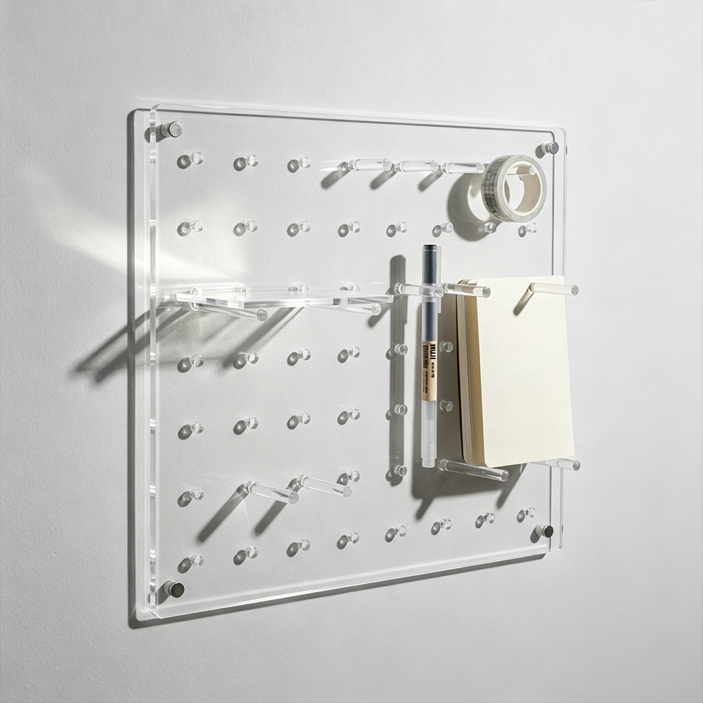 Clear Acrylic Wall Pegboard Organizer | Wholesale Office & Home Storage System