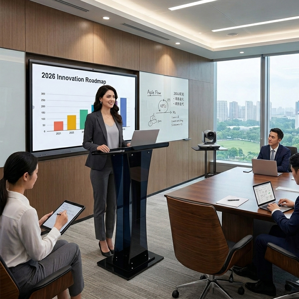 Black Solid Acrylic Conference Podium