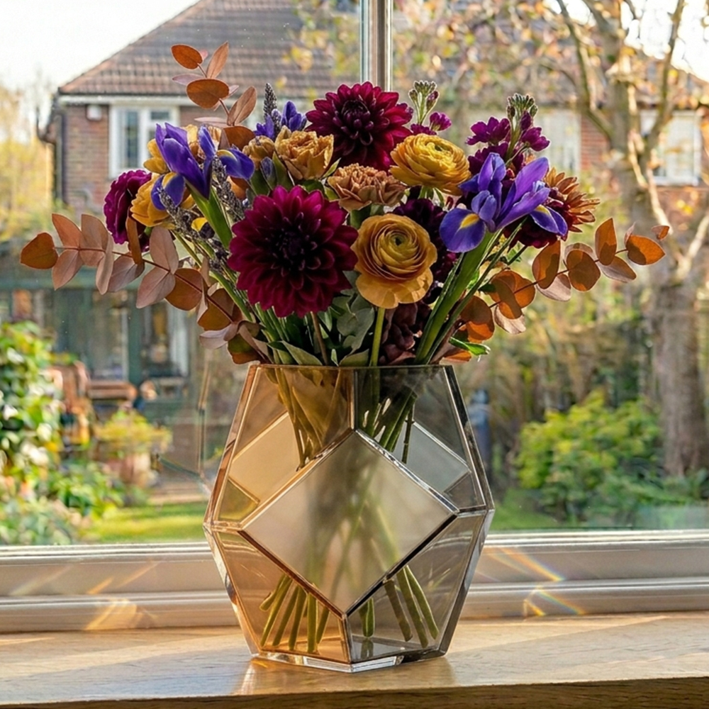 Gold Geometric Acrylic Flower Vase