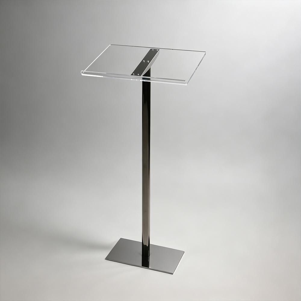 Clear Acrylic Top Info Stand with Metal Pole
