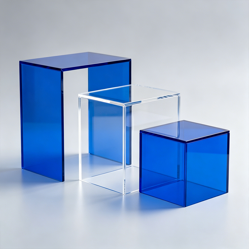 Klein Blue U-Shaped & Clear Hollow Acrylic Display Stand Set
