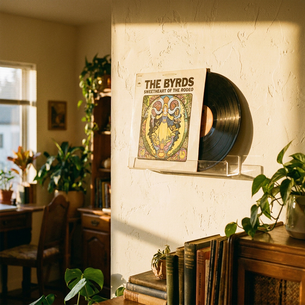 Clear Acrylic Wall Mounted Vinyl Record Display Shelf