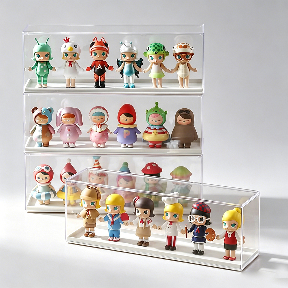 Multi-Layer Clear Acrylic Blind Figure Display Case with Base