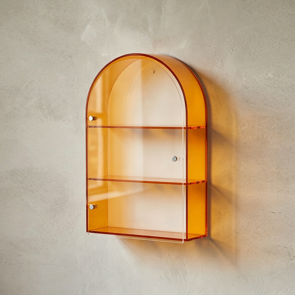 Fluorescent Green U-Shaped Acrylic Wall Shelf | Wholesale Modern Decorative Storage Rack