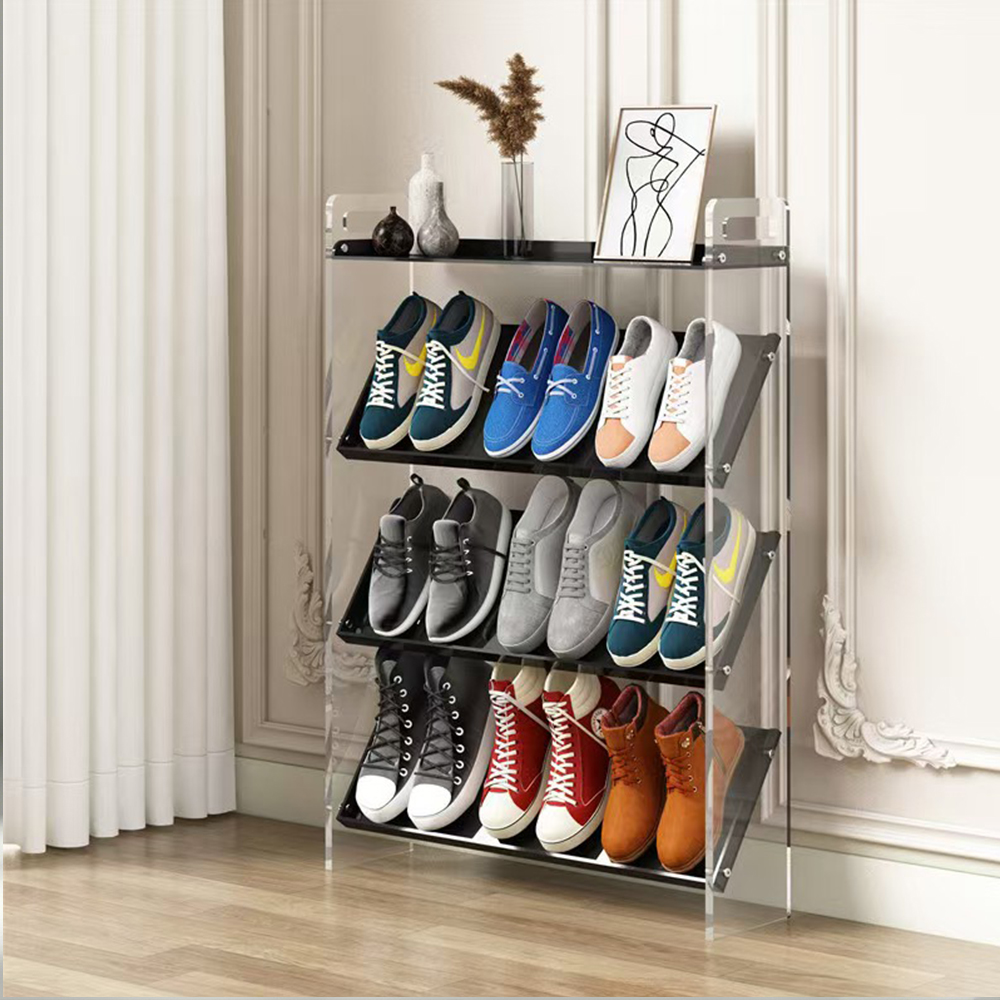 3-Tier Slanted Floor Standing Acrylic Shoe Rack
