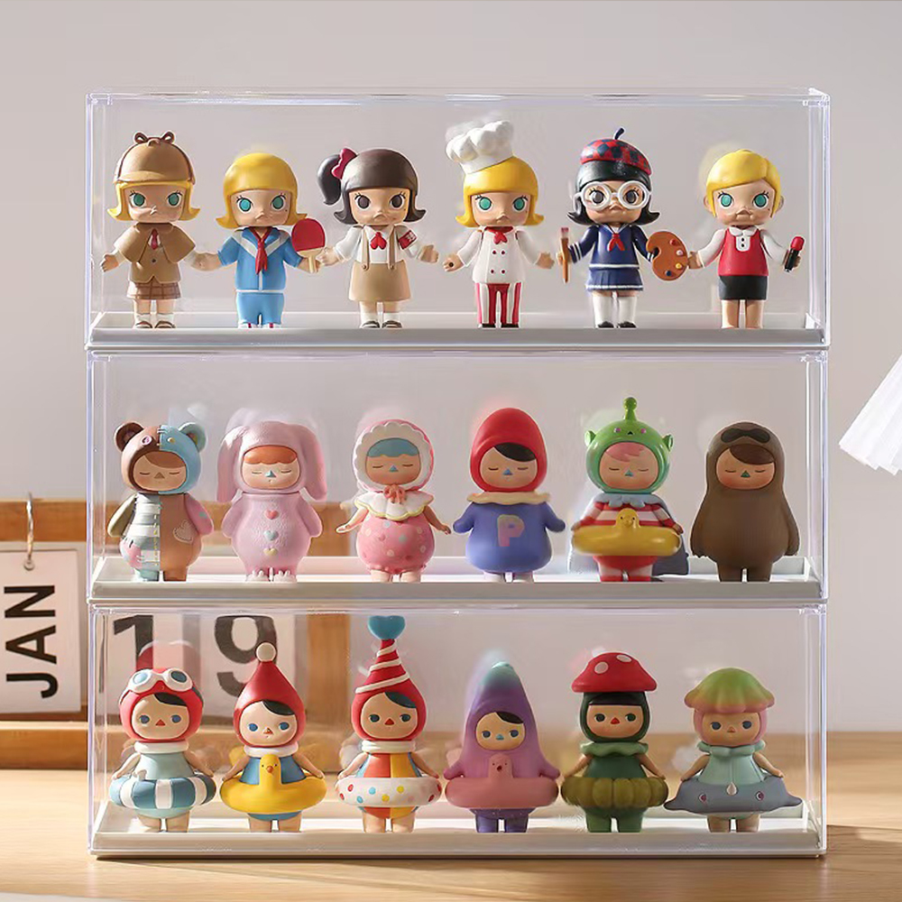Multi-Layer Clear Acrylic Blind Figure Display Case with Base